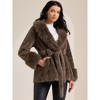INSPIRE CHIC Women's Faux Fur Winter Lapel Shaggy Warm Fluffy Jacket with Pockets - 2 of 4