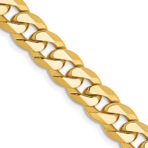 Black Bow Jewelry Men's 10k Yellow Gold 9.3mm Hollow Miami Cuban (Curb) Chain Bracelet - 1 of 4