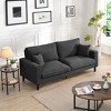 NicBex 74.8 Inch Corduroy High Resilience 3-Seater Sofa with 2 Throw Pillows for Living Room,Bedroom,Apartment - 2 of 4