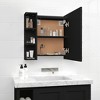vidaXL Mirror Cabinet Black Engineered wood Medium Mirror Cabinet - 3 of 4