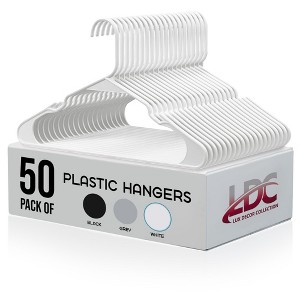 50pk Plastic Hangers Space Saving Non Slip Clothes Hangers - Lux Decor Collection - 1 of 4