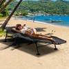 Costway Folding Camping Cot with  Detachable Mattress & 6-Position Adjustable Backrest Navy/Grey - 3 of 4