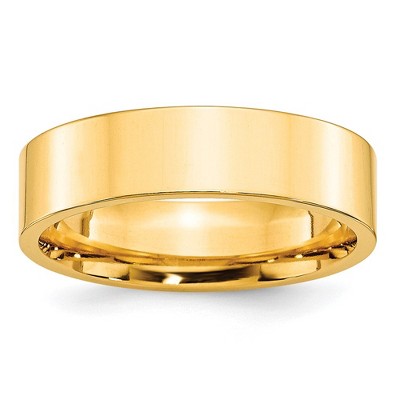 Black Bow Jewelry 6mm 10K White or Yellow Gold Flat Comfort Fit Band