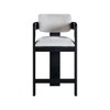 Meridian Furniture,Sacha Grey Linen Textured Fabric Stool - 3 of 4