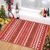 Coolmee Christmas Area Rug Washable Soft Neutral Farmhouse Rug Indoor Floor Carpet for Bedroom Under Dining Table Home Office Red - 3 of 4