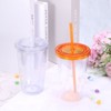 Unique Bargains Double Wall Acrylic Clear Straw Tumbler with Lid - 4 of 4