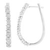 Haus of Brilliance Silver 1/4 cttw Miracle-Set Round-Cut Diamond Hoop Earring - 2 of 4