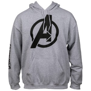 Mens Avengers Symbol with Sleeve Print Text Pull Over Hoodie - 1 of 4
