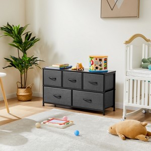 DOMETOUR Drawer Dresser for Bedroom, Fabric Storage Tower Tall Chest Organizer, Storage Cabinet Unit Bins Living Room Entryway Closet-Gray - 1 of 4