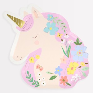 Meri Meri Meadow Unicorns Shaped Plates (Pack of 8) - 1 of 3