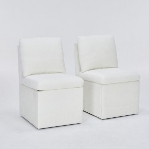 Aortzio Upholstered Side Chair Dining Chair With Casters (Set of 2) - 1 of 4