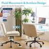KTMBDW Criss Cross Chair with Wheels Comfy Cross Legged Office Desk Armless Wide Vanity Makeup Chair Adjustable Rolling Computer for Home Office - 2 of 4