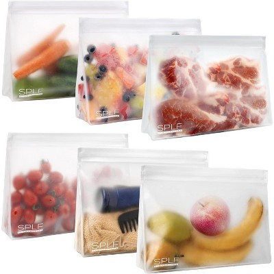 8 Pack Reusable Storage Bags, 4 Half Gallon and 4 Quart BPA Free Leakproof Food Bags