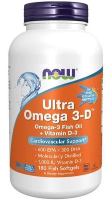 Ultra Omega 3-D by Now Foods  -  180 Softgel