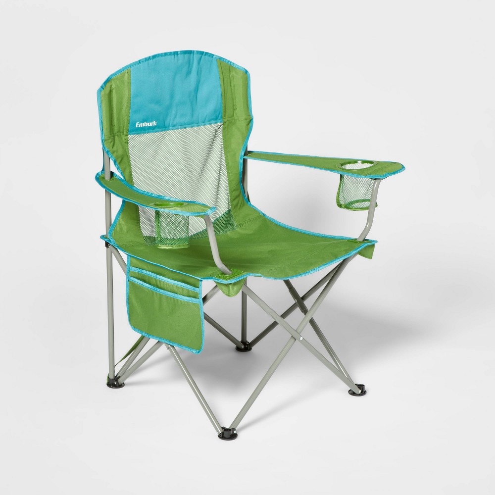 Oversized Outdoor Portable Mesh Camp Chair Green - Embark™