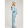 PinkBlush Light Blue Ribbed Soft Knit Long Sleeve Maternity Pajama Set - 2 of 4