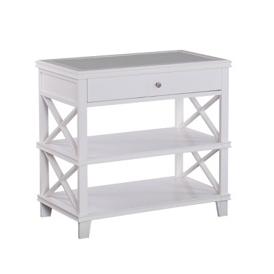Wilren Glass Top Accent Table White - Aiden Lane