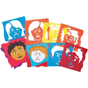Roylco Mix and Match Emotion Stencils, 8 x 8 Inches, Assorted Colors, Set of 6 - 1 of 1