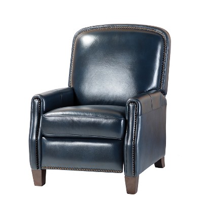 Deborah Modern Wooden Upholstery Modern Genuine Leather Recliner with Nailhead Trim for Living Room and Bedroom  | ARTFUL LIVING DESIGN