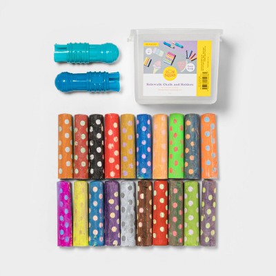 Sidewalk Chalk Bucket 20 pc with 2 Holders - Sun Squad&trade;