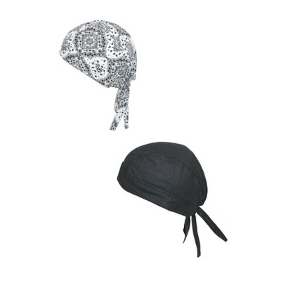 CTM Cotton Unlined Solid and Paisley Do Rag (Pack of 2)