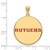 Black Bow Jewelry 14k Yellow Gold Plated Sterling Silver Rutgers Scarlet Knights NCAA Extra Large Pendant - 2 of 3