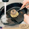 Lola Products - The Original- Pot & Pan Brush, Heavy Duty Brass Wire & Tampico Bristles, Handle Made from Sustainable Birch Wood for Cleaning, 6 Pack - 3 of 4