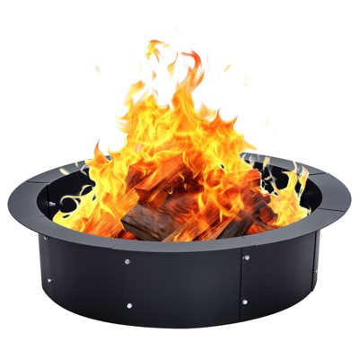 thumbnail image 2 of 3mm Thick Steel Fire Pit Ring - 36" Outdoor Campfire Liner (Above Or In-Ground) 2 of 14