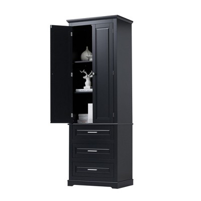NicBex Tall Bathroom Storage Cabinet,Modern Slim Storage Cabinet with Doors and Drawers for Living Room,Home Office