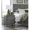 Gulches Collection Gray Nightstand 2 Dovetail Drawers, Stain Nickel Pulls, Okume Veneer, 24"x15.5"x27.5"H - 2 of 4