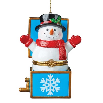 Collections Etc Charming Jack-In-The-Box Trinket Christmas Ornament
