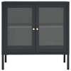 vidaXL Sideboard Anthracite 27.6 in.x13.8 in.x27.6 in. Steel and Glass - 3 of 4
