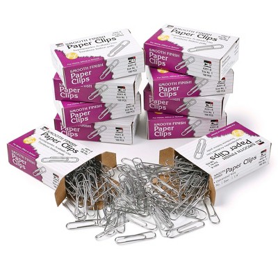 Standard Paper Clips Silver 1000 Per Box 10 Boxes CHL201E-10