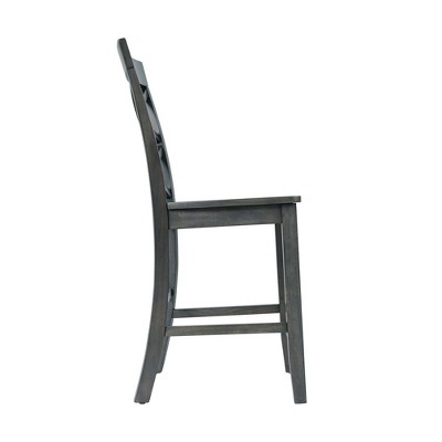 Rustic Gray 6PC Counter Height Farmhouse Dining Set with Bench