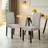 Subrtex Linen Solid Wood Dining Chair Upholstered Parsons Chair (Set of 2) - 2 of 4