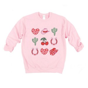 Simply Sage Market Women's Graphic Sweatshirt Cowgirl Valentine Chart - 1 of 4