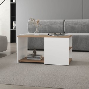 NicBex Coffee Tables for Living Room Modern Rectangle Coffee Table with Spacious Open Shelf and Durable Material, Multicolor - 1 of 4