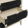 ORRD 3-Drawer Buffet with Adjustable Shelves Storage Cabinet with Seaweed Decor Doors (Living Room/Kitchen/Entryway) - 3 of 4