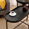 Maggift Patio End Tables, Modern Accent End Table Coffee Table with Metal Leg for Living Room, Bedroom and Office, Black, 27.32"*13.58"*28.03" - 2 of 4
