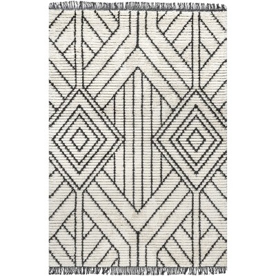 Nuloom Tatiana Soft Shaggy Textured Modern Diamond Fringe Indoor Area Rug