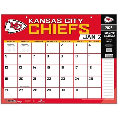 NFL Kansas City Chiefs 2025 22"x17" Desk Calendar
