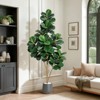 Fiddle Leaf Fig Tree Artificial with 108 Leaves, Indoor Fake Floor Plant for Home Office Living Room Decor, Green - 2 of 4