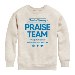 Boys' - Instant Message - Sunday Morning Praise Team Graphic Long Sleeve Fleece Sweatshirt - 1 of 4
