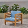Christopher Knight Home Oana Outdoor Acacia Wood Club Chair with Cushion - 2 of 4