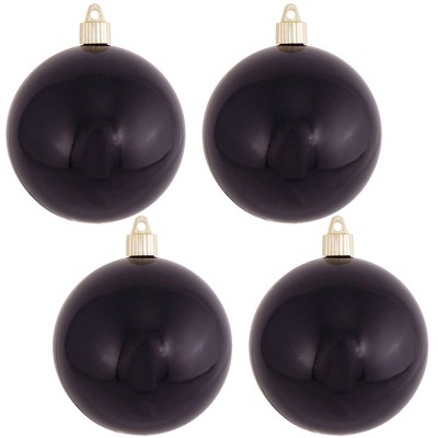 Christmas by Krebs 4ct Onyx Black Shatterproof Christmas Ball Ornaments 4" (100mm)