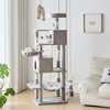 JIONJOY 66" Multi-Level Cat Tree - 2 Large Condos, Sisal Scratching Posts & Hammock, Stable Indoor Cat Tower-Light Grey - 2 of 4