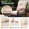 UPHA 6-Piece Patio Outdoor Wicker Swivel Rocking Chair Set with Side Table and Cushions - 3 of 4