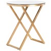 Riona Accent Table - Gold/White Glass - Safavieh. - 3 of 4