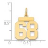 Black Bow Jewelry 14k Yellow Gold, Athletic Collection, Small Polished Number 68 Pendant - 2 of 3