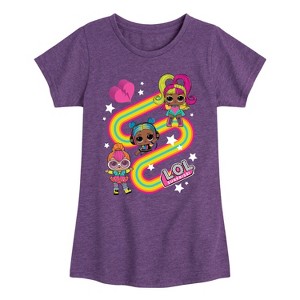 Girls' - LOL Surprise! - Glow Grrrl, Neon QT, & Beats Babe Fitted Short Sleeve Graphic T-Shirt - 1 of 4